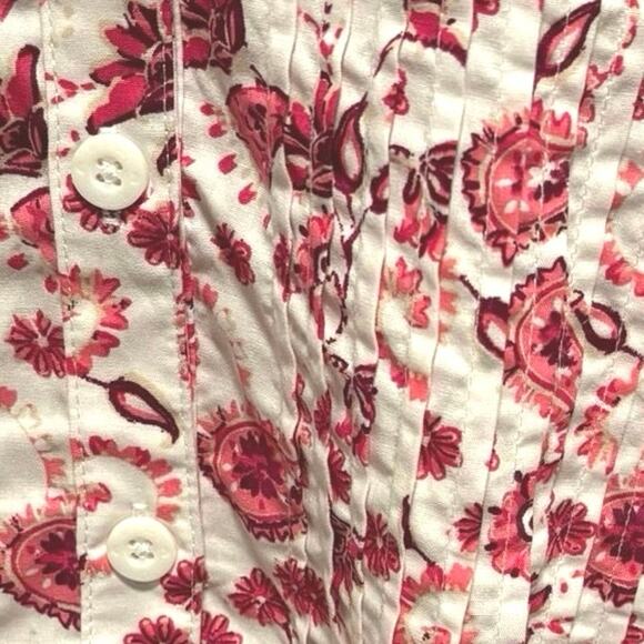 Woman Within Plus Size 5X 38 40 Paisley Floral Print Blouse Top White Pink - Picture 6 of 6
